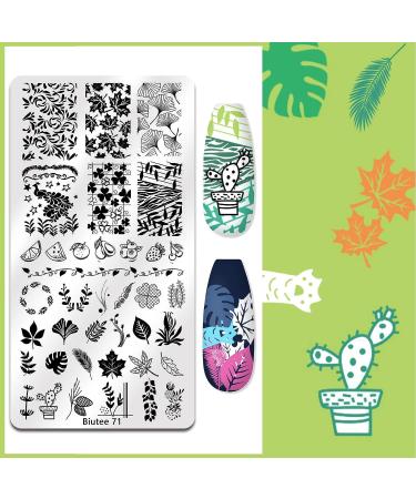 Biutee Nail Art Stamping Plate Set - 15PCS Nail Stamping Kit with Silicone Stamper & Scraper - Flower, Animal, Lace & Holiday Designs - Buy Online on GoSupps.com