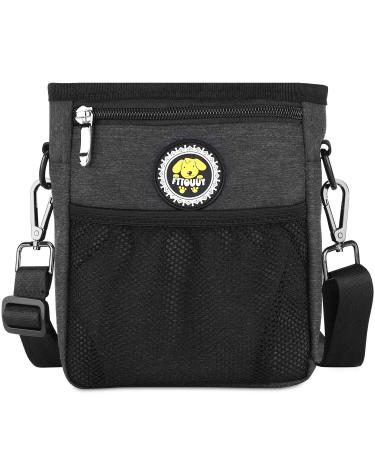 Fttouuy feed bag dogs waterproof food bag for dog training perfect dog treats treat for agility training (black) L-black l