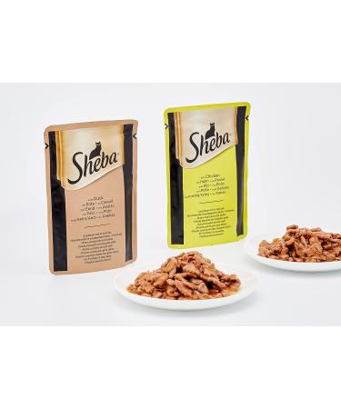 Sheba Selection in gravy chicken turkey duck and poultry complete wet food for adult cats 60 pouches of 85g - Buy Online on GoSupps.com