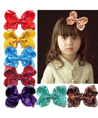 Xansema 4 Inches Sequin Hair Bow Alligator Clip for Girls & Women - Black - Buy Online on GoSupps.com