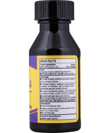 Sanar Naturals Gentian Violet 1 fl oz - Violeta de Genciana Tincture Antiseptic for First Aid - International Shipping Available - Buy Online on GoSupps.com