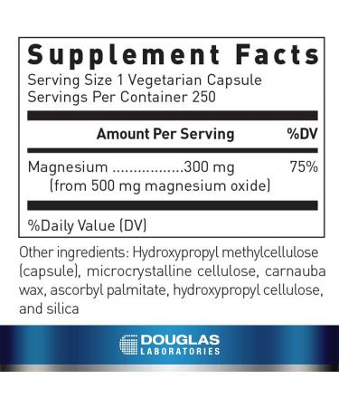 Douglas Laboratories Magnesium Oxide Capsules | Supports Heart Health and Bone Formation | 250 Count - Buy Online on GoSupps.com
