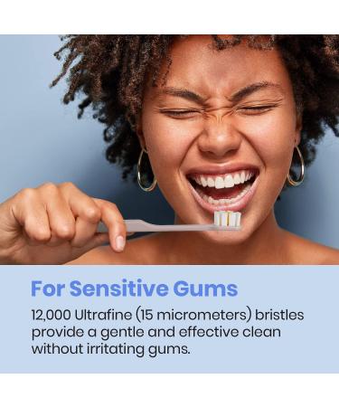 Lindo Polishing Toothbrush for Sensitive Gums - Pack of 4 | 12000+ Ultra Fine Bristles for Gentle Deep Clean - Buy Online on GoSupps.com