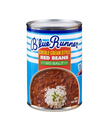 Blue Runner Creole Cream Style Red Beans 16 oz Can (Pack of 12) No Salt Added Slow Cooked and Authentic Creole Kidney Beans Red Bean 16 Ounce (Pack of 12)