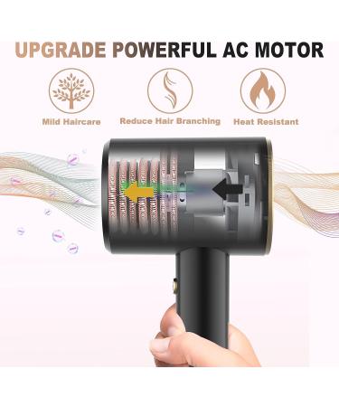 Travel Hair Dryer with Diffuser - Professional Lightweight Blow Dryer for Curly Hair - 2 Speed Heat Settings - Low Noise - Golden - Buy Online on GoSupps.com