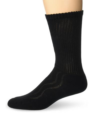 MD USA Seamless Toe-Wave-In Mesh Diabetic Crew Socks Black Large