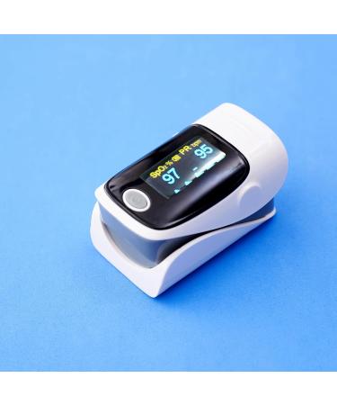 GadgetMarket Fingertip Pulse Oximeter - Accurate SpO2 Blood Oxygen Saturation Monitor in Blue | International Shipping Available - Buy Online on GoSupps.com