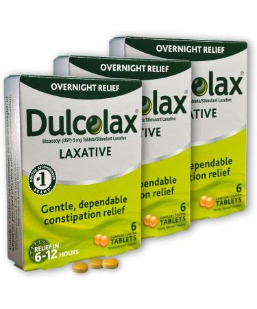 Bisacodyl 5mg Laxative Tablets 6 Count (Pack of 3 Total 18ct) - Buy Online on GoSupps.com