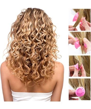 TRIXES Silicone Hair Rollers 24 Pack - Heatless Curls Beauty Aid - Pink - Large and Small Sizes - Suitable for All Hair Types - Buy Online on GoSupps.com