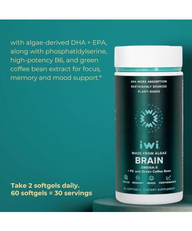 Iwi Omega-3 Essential & Brain Omega-3 Bundle 30 Servings Vegan Plant-Based Algae Omega 3 with EPA + DHA Krill & Fish Oil Alternative No Fishy Aftertaste - Buy Online on GoSupps.com