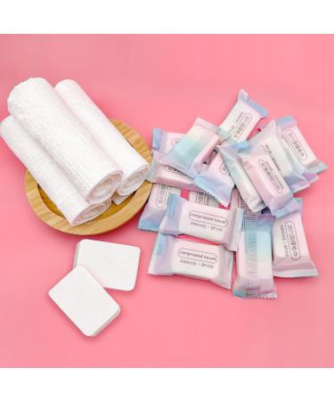 ERHAOG Travel Towel - Compressed Towel Tablets - 22 PCS Disposable Face Towel & Camping Towel - Coin Tissues Expands in Water - Magic Washcloths Candy Package for Kitchen Hiking Sport 16 X 10 in