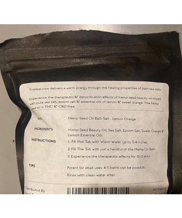 FIRETEAS Hemp Seed Oil Bath Therapy with Sea Salt, Lavender, Sweet Orange & Lemon Essential Oils - Relaxing, Tranquil, Pain Relief - Made in the USA - Buy Online on GoSupps.com