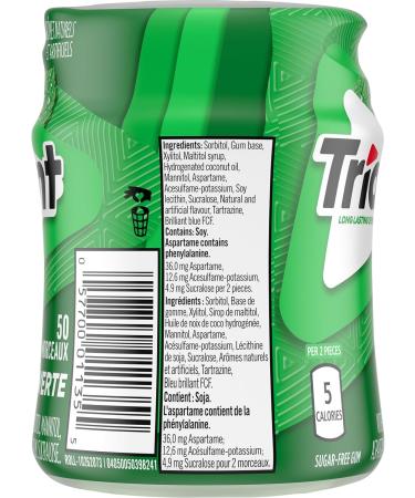 Trident Unwrapped Spearmint - 6 Bottles (300 Pieces) - Sugar-Free Gum Spearmint 50 count (Pack of 6) - Buy Online on GoSupps.com