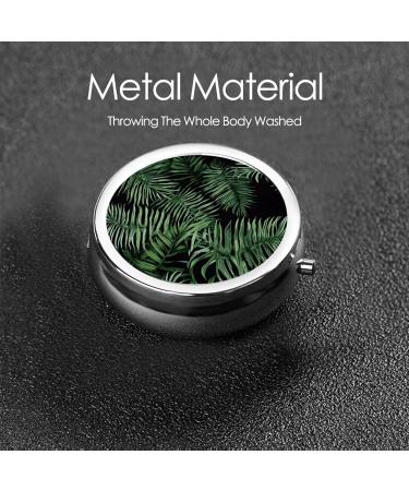 Banana Leaf Green Round Pill Box - 3 Compartment Mini Decorative Travel Organizer for Medicine & Vitamins - Buy Online on GoSupps.com