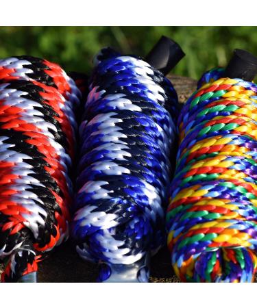 Connection Trick for Horses & Ponies - 2m Hard PP Rope with Classic Carabiner Hook (Royal Blue Marine White) - Panic Hooks - Buy Online on GoSupps.com