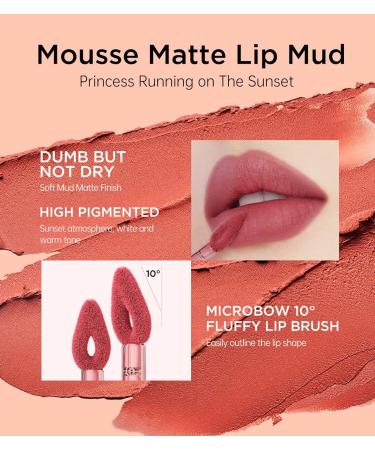 COLORKEY Velvety Mousse Fluffy Lip Mud (608 Brick Heart) - Long Lasting Matte Lipstick | Smooth Velvet Lip Stains in Sunset Warm Colors - Buy Online on GoSupps.com