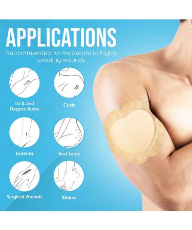 JJ CARE Silicone Foam Dressing [Pack of 5] - 7x7 Sacrum Size with Border - Absorbent Bandages with Showerproof Adhesive - Buy Online on GoSupps.com