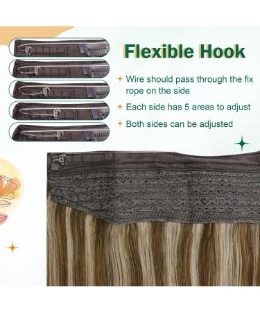 Easyouth Highlight Brown & Honey Blonde Wire Human Hair Extensions - 16 Inch 80g - Buy Online on GoSupps.com