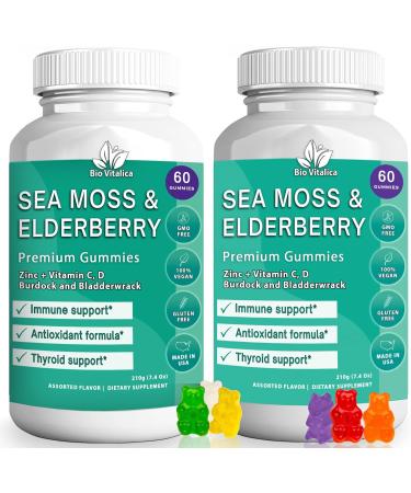 BIO VITALICA (Bundle) Sea Moss Elderberry (2 Packs) & Sea Moss Elderberry Gummies (1 Packs) BioVitalica - Buy Online on GoSupps.com