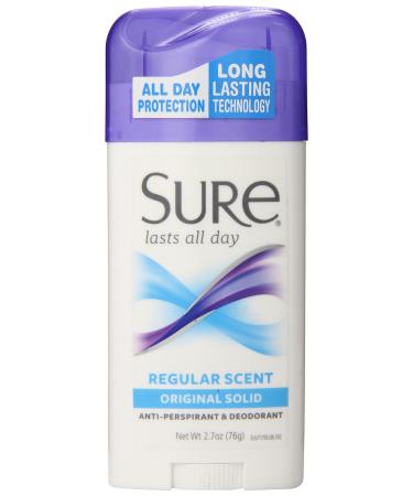 Sure Reg Solid Size 2.7z Sure Regular Original Solid Anti-Perspirant Deodorant Regular Scent