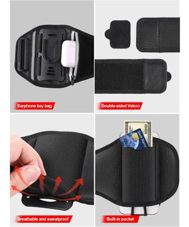360 Rotatable Sports Phone Bracelet with Earphone Pocket - For iPhone 15/14/13/12 Pro Max Galaxy S23 - Ultimate Jogging Cell Phone Holder & Headphone Cover - Buy Online on GoSupps.com