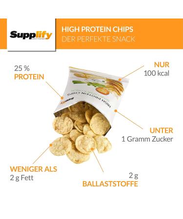 Supplify Protein Chips - Sour Cream & Onion - Healthy Protein Snack for Weight Loss & Muscle Building (12x50g Pack) - Buy Online on GoSupps.com