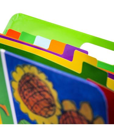 HearthSong Art Place Portfolio - 8 Expandable Color Coded Files for Kids Artwork Organization - Green Collage - 19 x 15.25 - With Handles - Buy Online on GoSupps.com