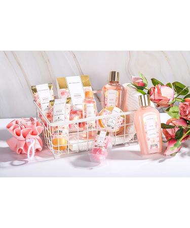 Spa Luxetique Bath Spa Gift Basket for Women - Rose Relaxing Spa Set with Bath Salts, Body Lotion & Shower Gel - Perfect Birthday or Mother's Day Gift - Buy Online on GoSupps.com