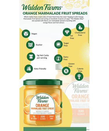 Walden Farms Orange Marmalade: Sugar-Free, No Fat, 12-oz Jar - Perfect Breakfast & Dessert Topping - Buy Online on GoSupps.com