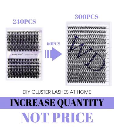 300PCS DD Curl 40D 0.07mm Cluster Lashes Extension - DIY Eyelash Extensions Kit - Mixed Lengths 8-16mm - Wide Stem Individual Eyelashes - Full Set for Home Use - Cluster-40D-0.07-DD-MIX8-16 RR-8-16mm - Buy Online on GoSupps.com