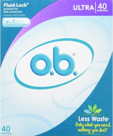 o.b. Original Non-Applicator Tampons, Ultra Absorbancy, 40 Count (Pack of 1)