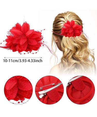 Sibba Flower Clips - Elegant Hairpins with Red Roses for Weddings Tea Parties & Special Occasions | Women's Accessories & Headwear - Buy Online on GoSupps.com