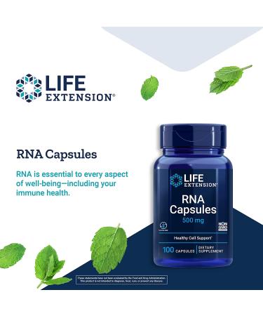 Life Extension RNA Capsules 500 mg - 100 Count | Boost Cellular Health - Buy Online on GoSupps.com