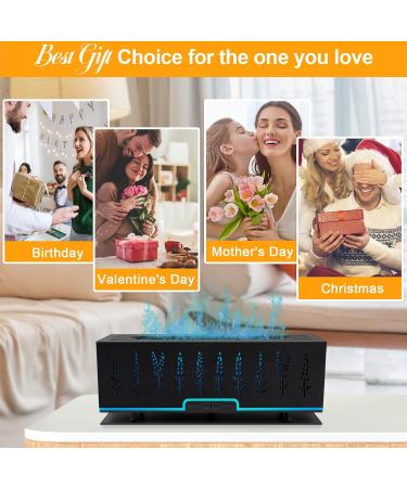 Flame Aroma Essential Oil Diffuser 200ml - Cool Mist Humidifier with Auto-Off 2 Modes & 4 Timers for Bedroom & Home - Black Gray-Black - Buy Online on GoSupps.com