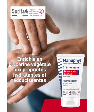 SORIFA - Manuphyl Intense Repair Very dry and damaged hands - Low greasy slightly fragrant enriched with glycerin and wheat protein - Tube 50 ml - Buy Online on GoSupps.com