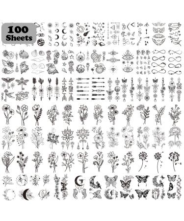 Cerlaza 100 Sheets Temporary Tattoos for Women Girls  420 Mixed Styles Fake Tattoo Stickers that Look Real and Last Long  Realistic Henna Tattoo for Body Art Sticker - Buy Online on GoSupps.com