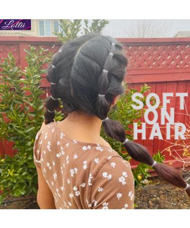 Lollii 750 Count Pack of Black and Clear Elastic Hair Ties for Baby, Women, Girls, and Kids - Stretchy Ouchless Hair Bands - Buy Online on GoSupps.com