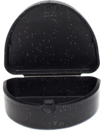 Slim Orthodontic Dental Case - Colour & Glitter Choices for Retainers Bleaching Trays Dentures & More (Glitter Black) - Buy Online on GoSupps.com