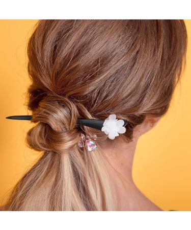 HINZIC 4 Pcs Chinese Japanese Style Hair Sticks - Vintage Wooden Hair Accessories for Buns and Updos - Buy Online on GoSupps.com