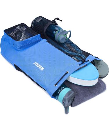 WANDF Swim Bag Mesh Drawstring Backpack with Wet Pocket Beach Backpack for Swimming Gym and Workout Gear Navy Blue Large - Buy Online on GoSupps.com