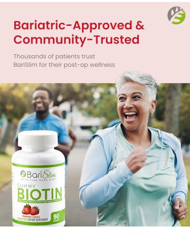 BariSlim Bariatric Vitamin Biotin Gummies - Specially Formulated Gummy Vitamin for Patients After Weight Loss Surgery - Easy to Digest and Great Tasting Fruit Flavors | 90 Fruit Chews - Buy Online on GoSupps.com