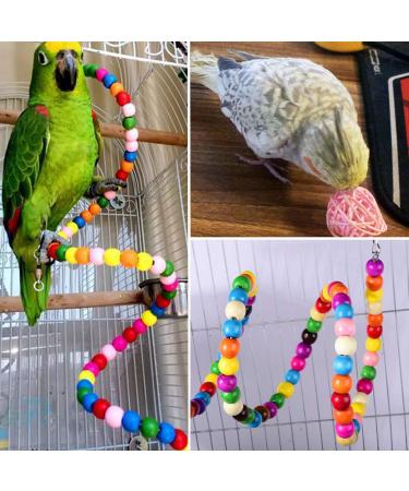 kathson 17 Packs Bird Toys Parrot Swing Chewing Toys Hanging Bell Birds Cage Toys Colorful Toy for Small Parakeets Conures Cockatiels Macaws Finches Love Birds - Buy Online on GoSupps.com