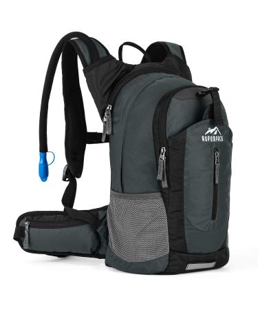 RUPUMPACK 18L Hydration Backpack - 2.5L BPA Free Bladder Daypack - Water Pack for Hiking Running Cycling Camping Dark Grey
