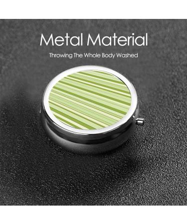 Classic Green Striped Mini Round Pill Box - 3 Compartment Travel Organizer for Home & Office - Buy Online on GoSupps.com