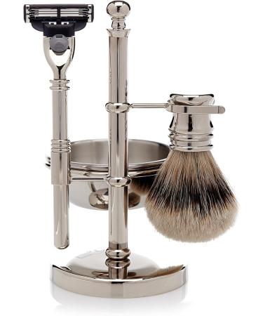 Golddachs Silver Shaving Stand with Soap Dish - Premium Quality for International Shipping - Buy Online on GoSupps.com