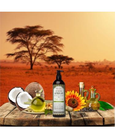 Shea Terra Lemongrass African Black Soap Body Wash - Nourishing & Natural Cleanser for All Skin Types - Buy Online on GoSupps.com