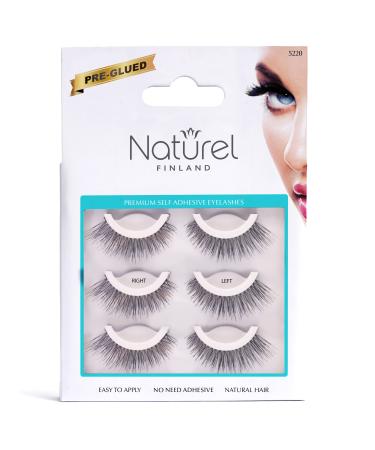 Reusable Fake Eyelashes Lightweight Self-Adhesive False Lashes No Sticky Lash Glue Required: 3 Sets