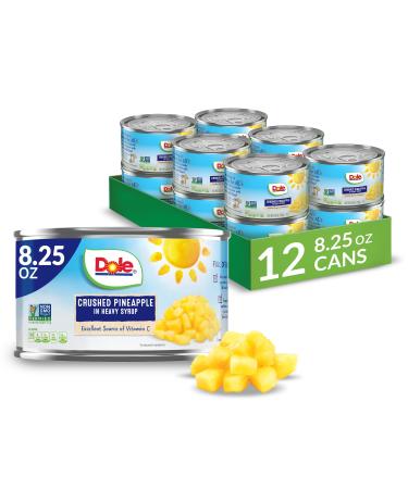Dole Canned Crushed Pineapple in Heavy Syrup, 8.25 Oz, 12 Count 8.25 Ounce (Pack of 12)