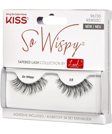 Kiss Lash Couture So Wispy Collection 1 Pair of Volumizing Fake Lashes Style 03 with Tapered Ends and Aloe Infused Lash Glue - Buy Online on GoSupps.com