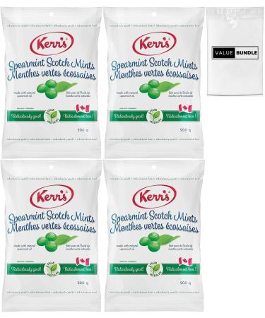 Value Bundle: Kerrs Mints - SPEARMINT SCOTCH MINTS - Hard Candy - Bonbon - Candies - Custom Value Bundle Branded Package of 4 (Spearmint Scotch Mints)